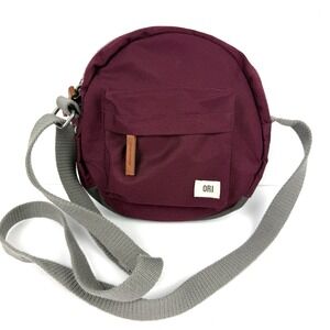 Ori London Paddington D Hip Bag Maroon Recycled Round Crossbody Purse